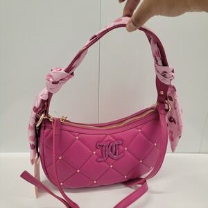 EXCLUSIVE! Juicy Couture Holding The Line COHO Cherry Shoulder BAG RASBERRY Tart